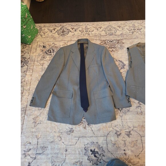 #59 Vintage Frank C Wise Maine 3 piece men's suit Gray Plaid slacks vest tie - Picture 6 of 16